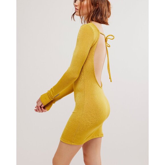 Free People Dresses & Skirts - FREE PEOPLE Call Me Later Long Sleeve Dress / Ceylon Yellow